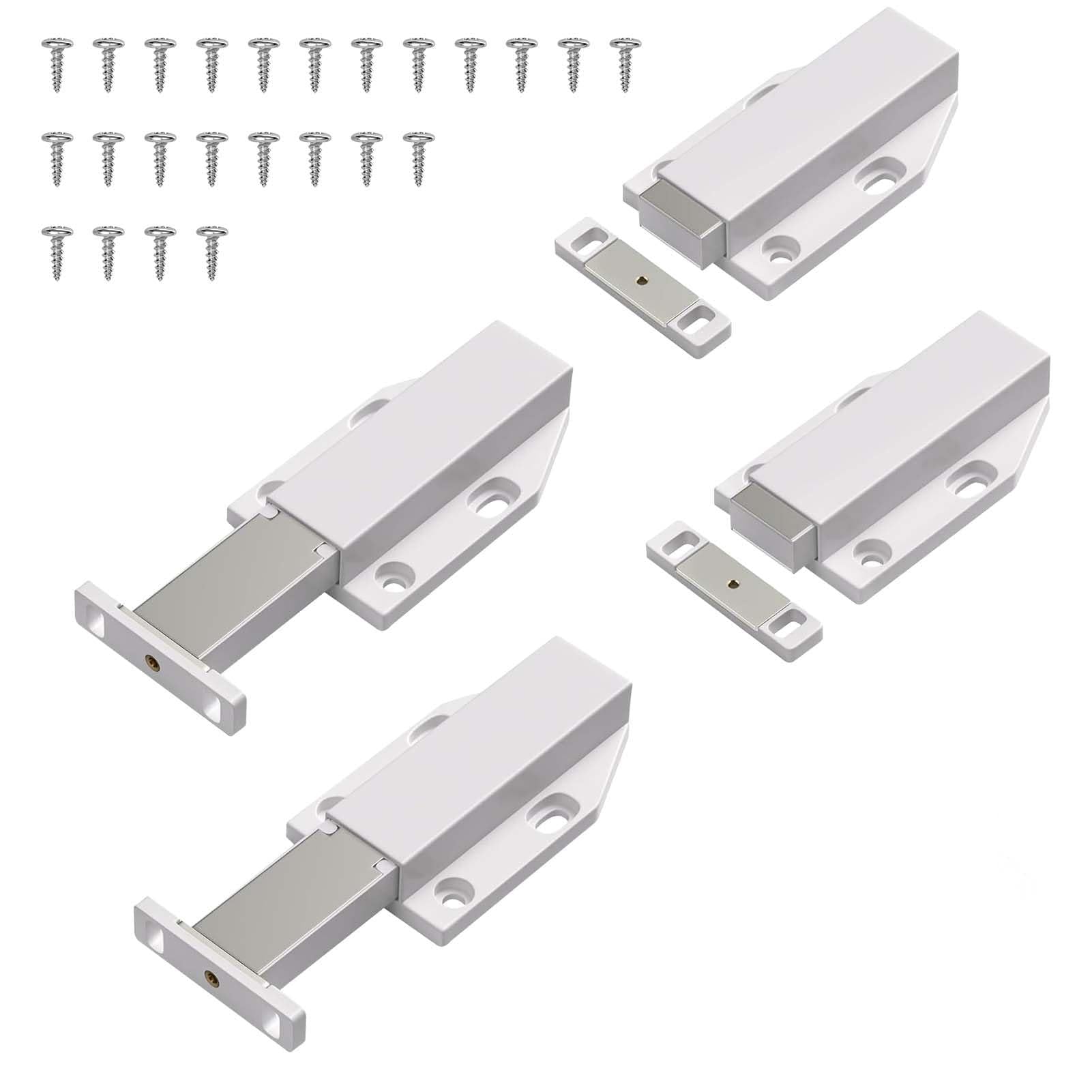 Push to Open Door Catches, 4Pcs Push to Open Latch, Magnetic Push Latch, Push to Open Catches for Kitchen Closet Door Closing Cabinet, Touch Magnetic Push Latch for Closing Wardrobe