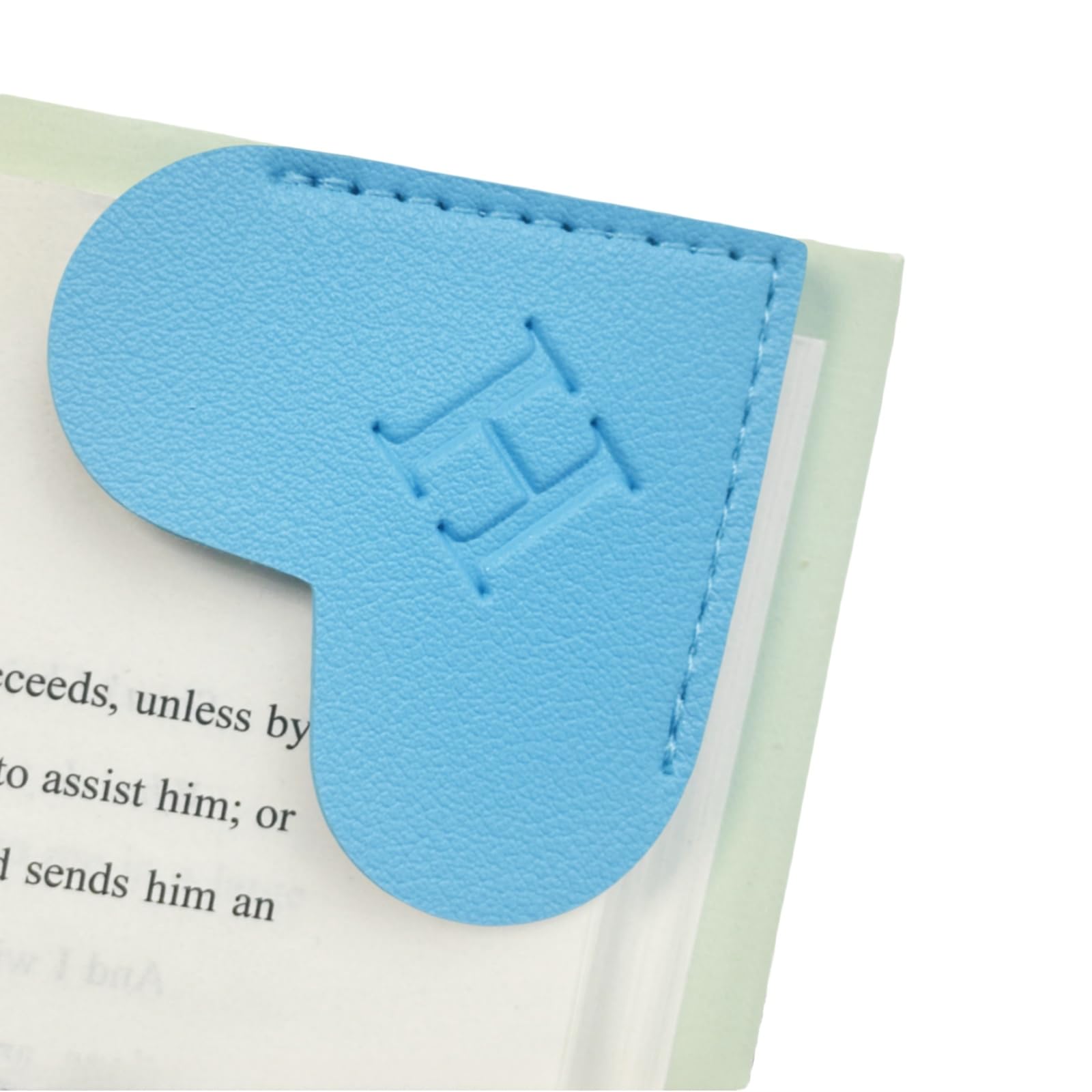 MOTEERLLU Personalized Leather Heart Bookmark with Initials, Handmade, Letter Cute Custom Corner Book Marks for Reading Women, Teachers, Students,