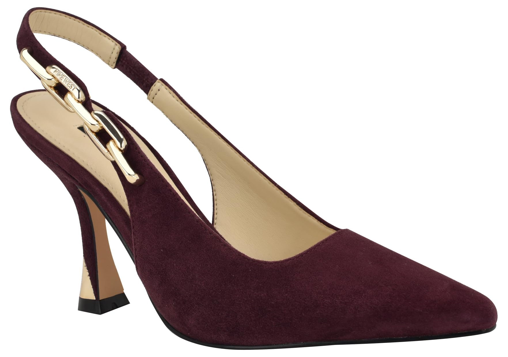 Nine West Women's Veroni Pump, Burgundy Suede 600, 3.5 UK