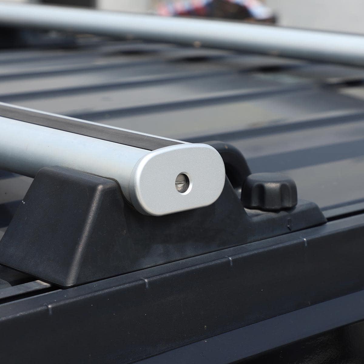 Fit for Hummer H2 2003-2009 Aluminum Alloy Roof Racks Cross Bars Keyhole Cover,Roof Rack Cross Bars Keyed Locks Panel Trim Cover