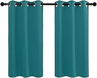 Vista 211 de NICETOWN - Cortinas opacas graduadas para ventanas pequeñas del baño, cortinas de privacidad de 30 pulgadas de largo para mini lavandería y cocina