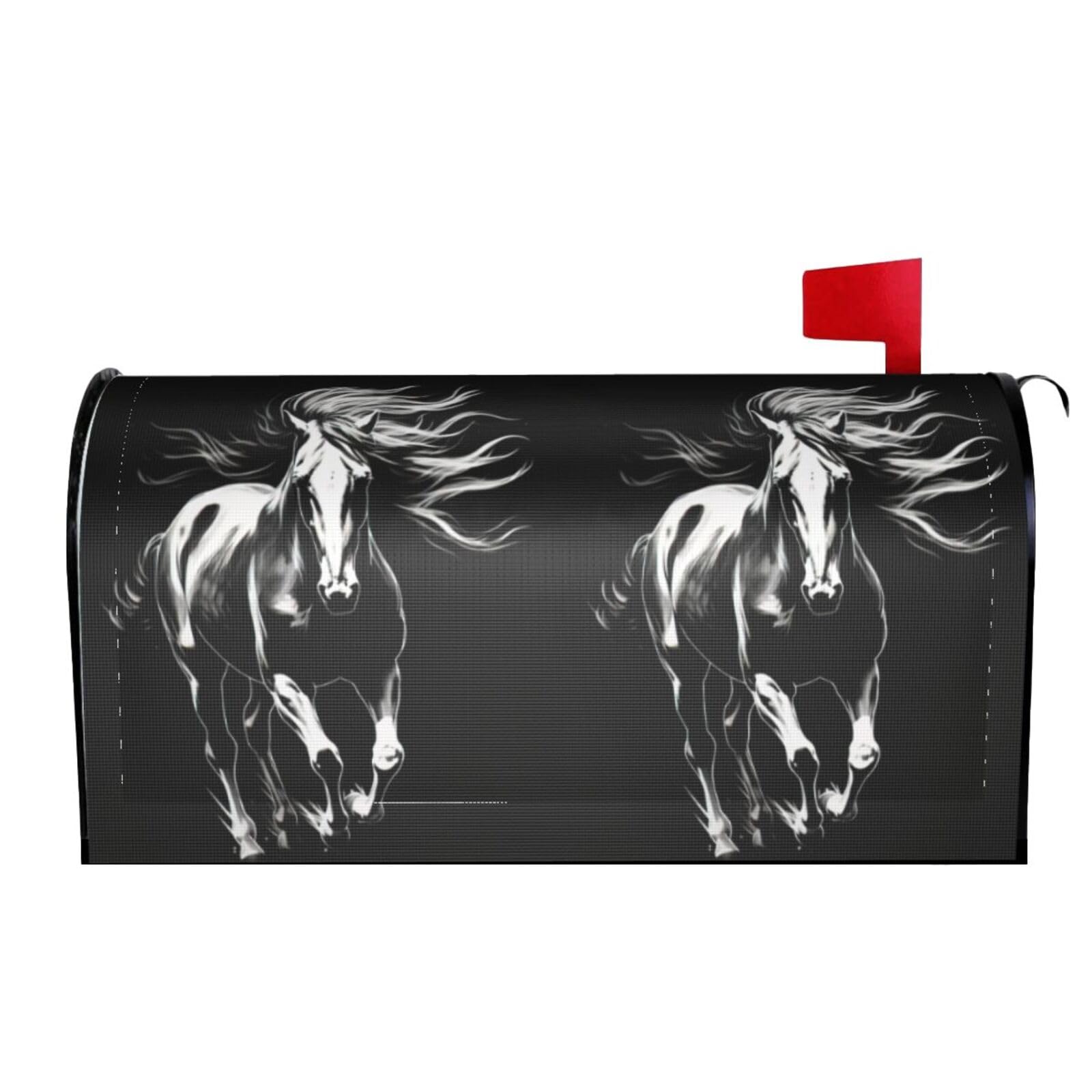 Running Horse 05 Mailbox Covers Magnetic Wraps Post Letter Box Cover Garden Home Decor