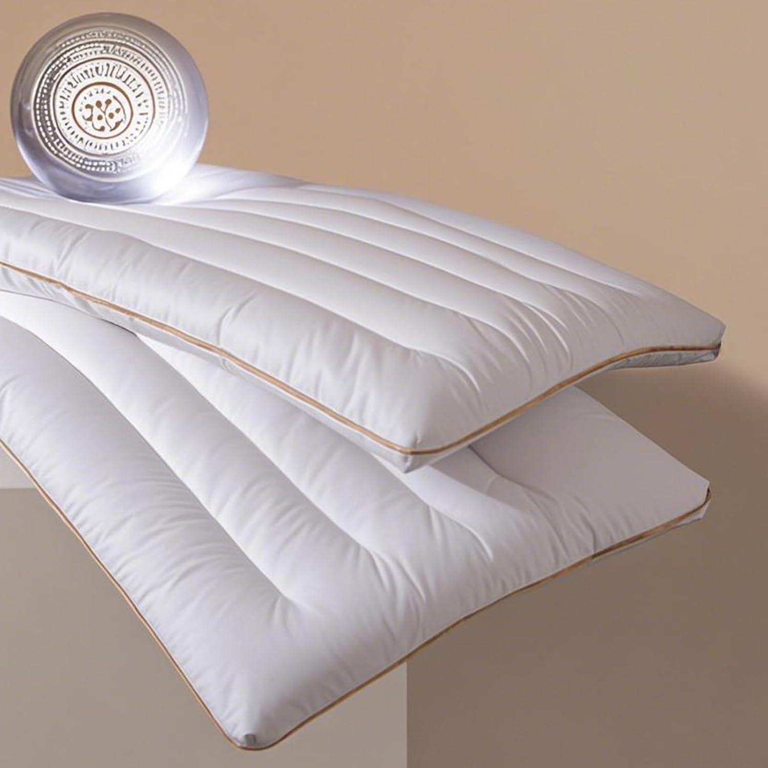 Ultra-Thin Flat Sleeping Pillow, Low-Profile Pillow for Back Sleepers, Supportive Pillow for Stomach Sleepers, Slim Bed Pillow, Machine Washable - Standard Size 18x26 Inches| 1-Piece | White