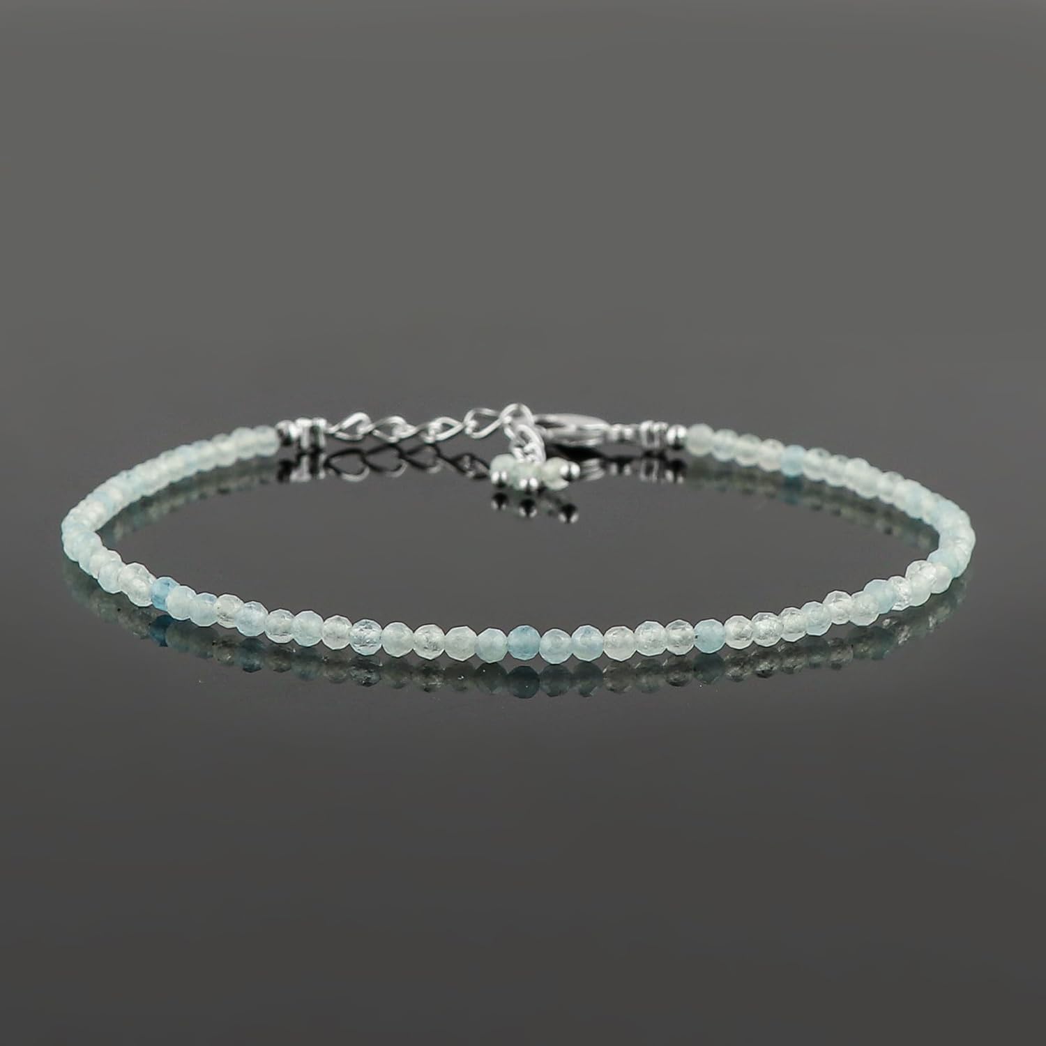 Dainty Crystal Bracelet for Women – 2-3mm Faceted Bead Bracelet | Elegant Stackable Minimalist Jewelry for Everyday Wear - Image 2