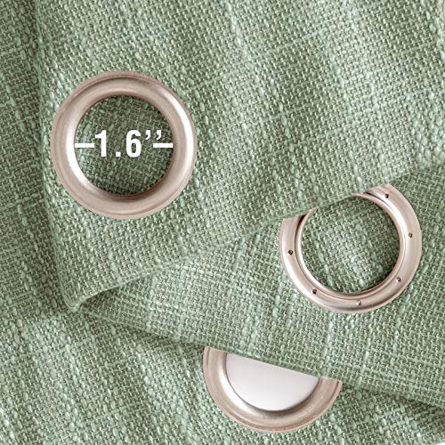 Jinchan Burlap Linen Curtains For Living Room Light Filtering Farmhouse Curtains Grommet Top Window Curtain Panels For Bedroom Room 84 Inch Length 2 Panels Sage Green #TOP5