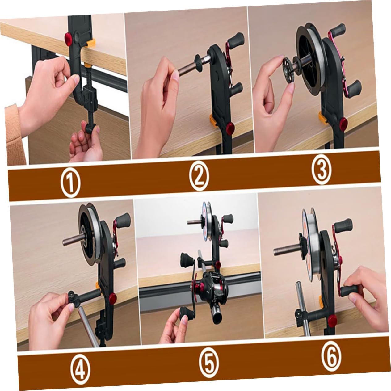 Happyyami Portable Fishing Line Winder Spooling Station for Reels Saltwater Fishing Supplies