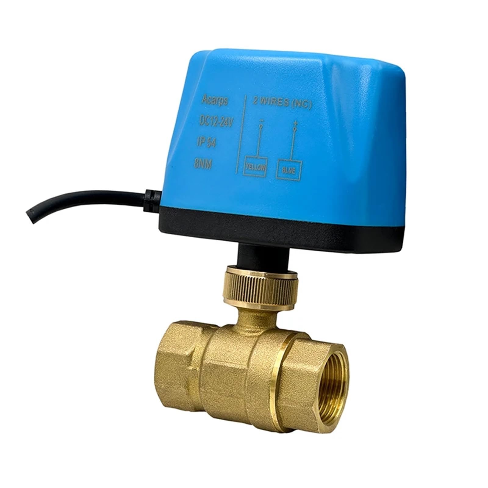 Válvula de bola motorizada de 1/2 3/4 1 pulgada normalmente cerrada, 220 V, 12 V, 24 V, válvula de bola eléctrica de latón de 2 cables, cuerpo de válvula de orificio grande, 1 unidad (1 pulgada, 24 V