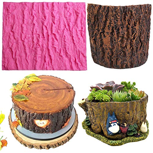 Wyd Tree Bark Texture Mats Fondant Mermaid Silicone Mold,Handmade Soap Mold,Cake Mold Decorating,Fondant Baking Mold #TOP1