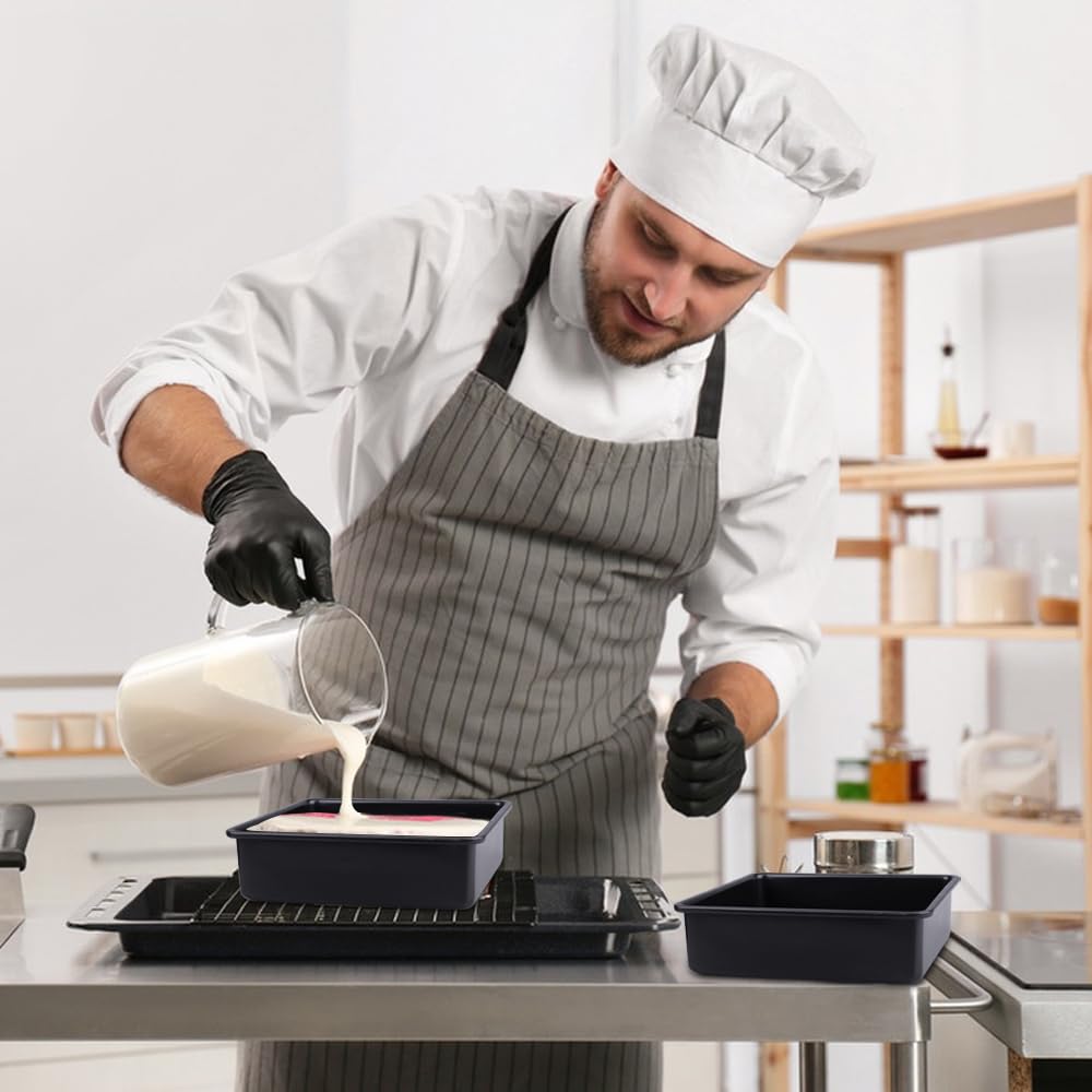 Set di 2 Teglia Forno Quadrata Teglie Forno Antiaderenti Stampo per Forno 15x15 Rostiera Antiaderente Teglia per Friggitrice ad Aria per Torte Lasagne Brownie
