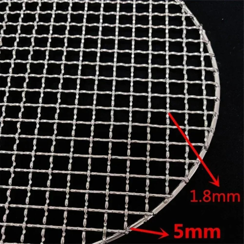 Stainless Steel Barbecue Net, Round BBQ Grill Mesh, Barbecue Wire Rack Grate Steam Mesh for Cooking Baking Home Party Outdoor Camping Backyards, 26cm/10.24in