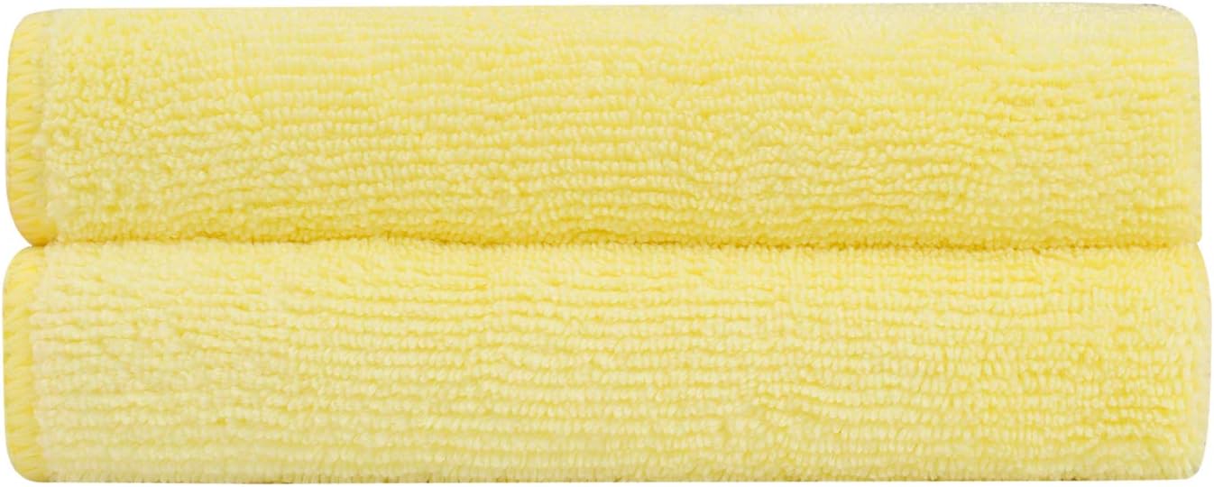 BathlaSpic & Span Multi Purpose Micro Fiber Cleaning Cloth - 340 GSM: 40cmx40cm (Pack of 2 - Lemon), Microfiber
