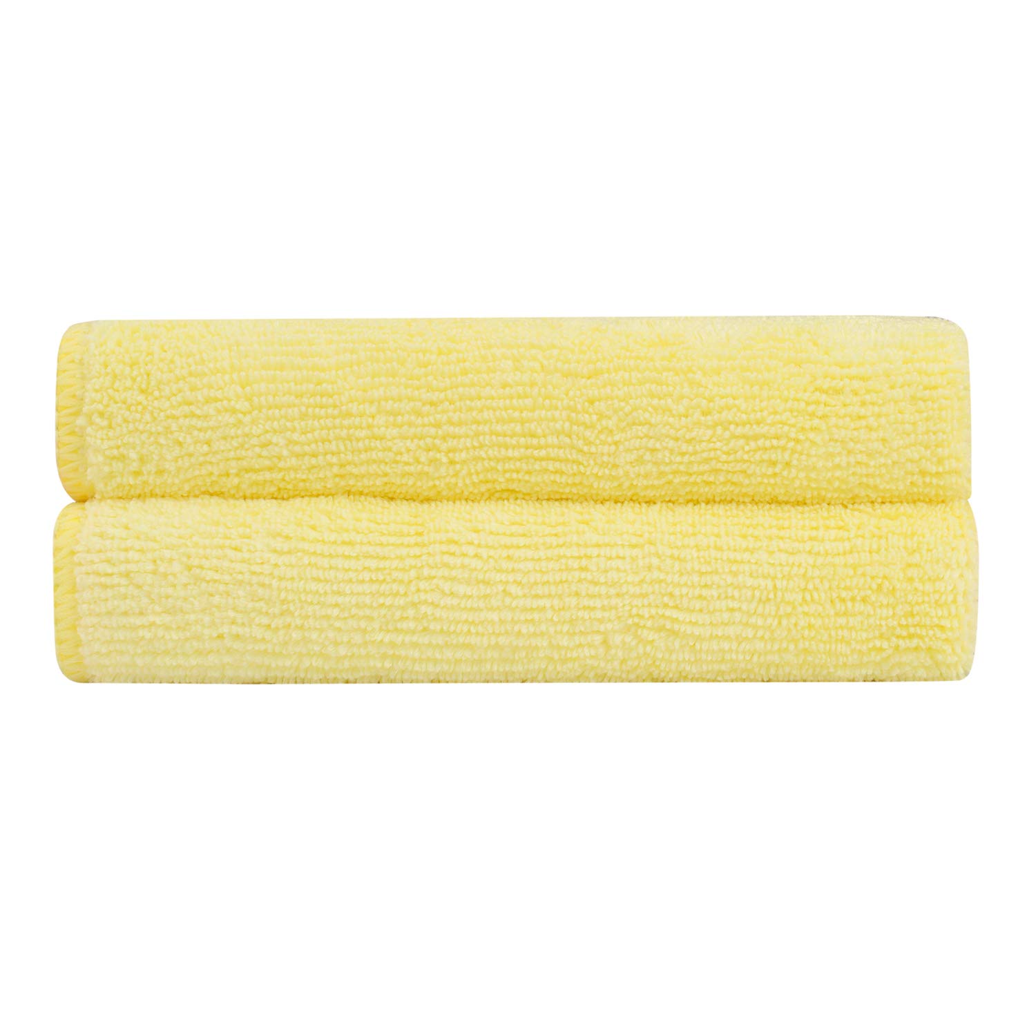 BathlaSpic & Span Multi Purpose Micro Fiber Cleaning Cloth - 340 GSM: 40cmx40cm (Pack of 2 - Lemon), Microfiber