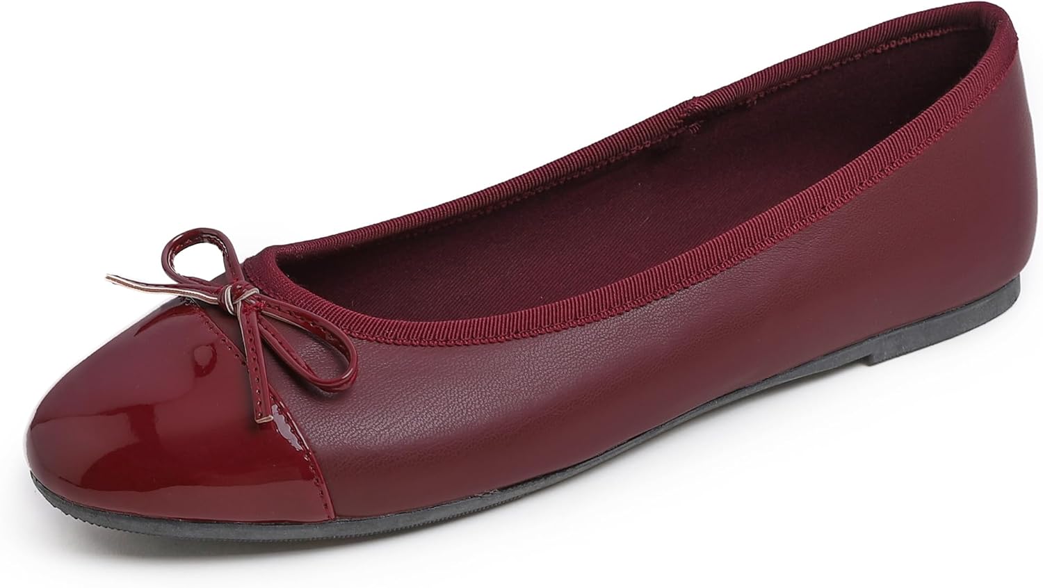 Burgundy Patent Toe Cap