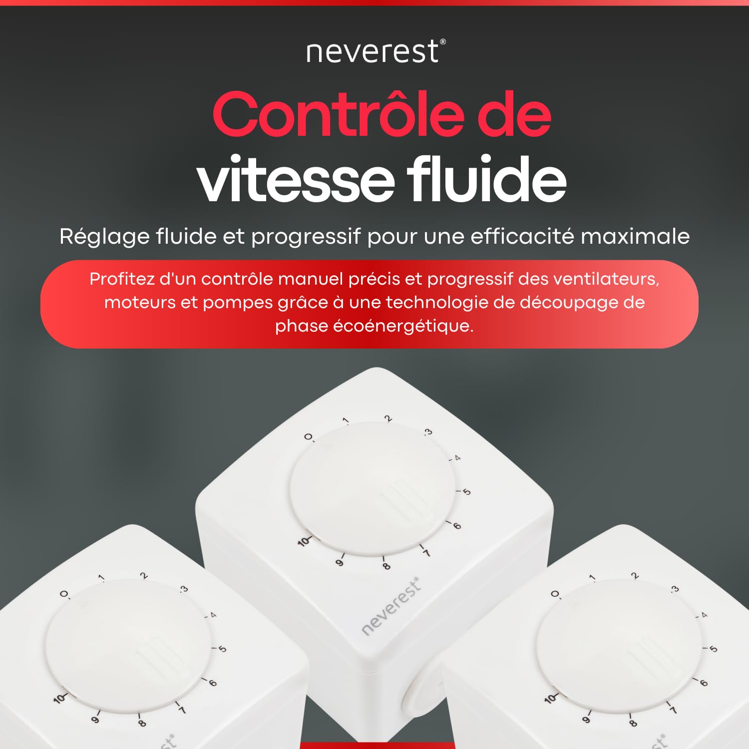neverest® Dimmer 1.5 A - Régulateur de vitesse pour ventilateurs, pompes