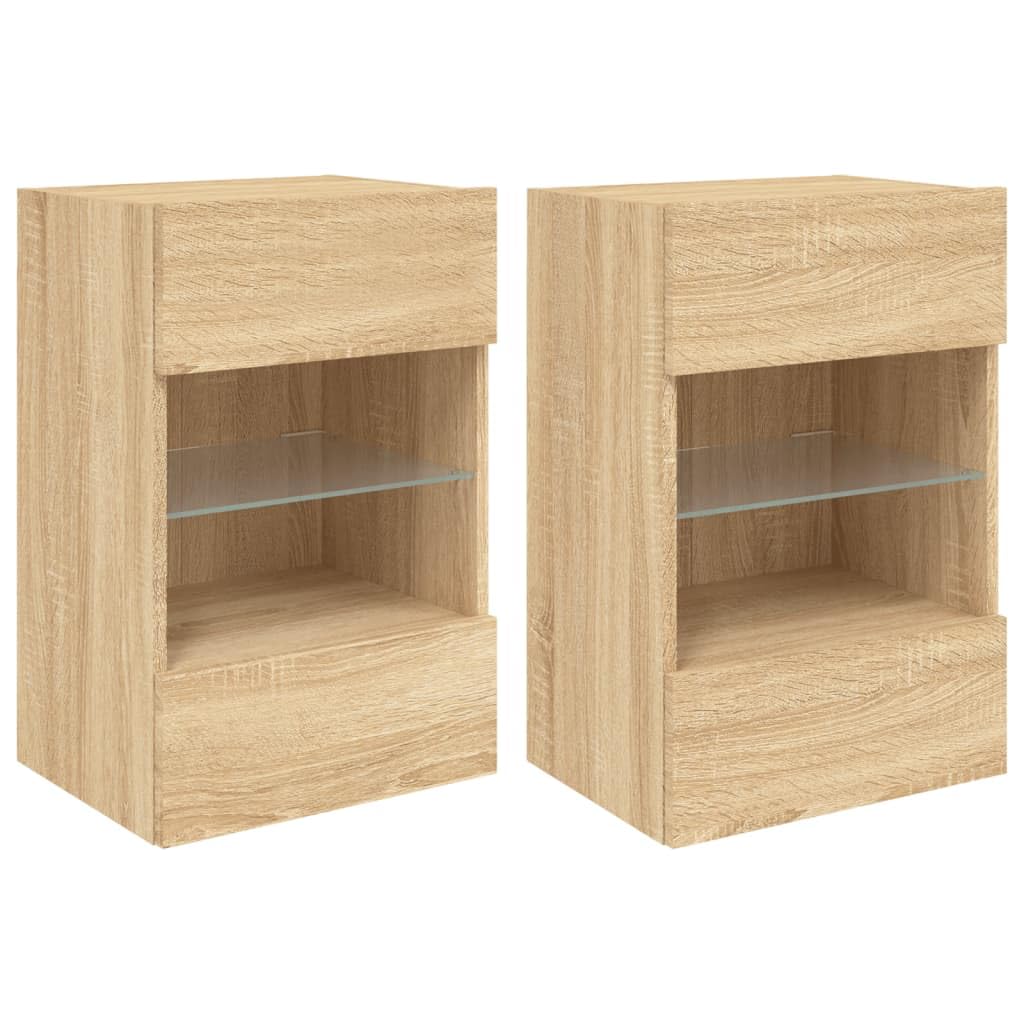 ShGaxin Meble do telewizora ściennego 2 szt. Dąb Sonoma 40x30x60,5 cm, stół telewizyjny, szafka telewizyjna, szafka telewizyjna, stół telewizyjny, meble do salonu, stół do salonu TV - 837083