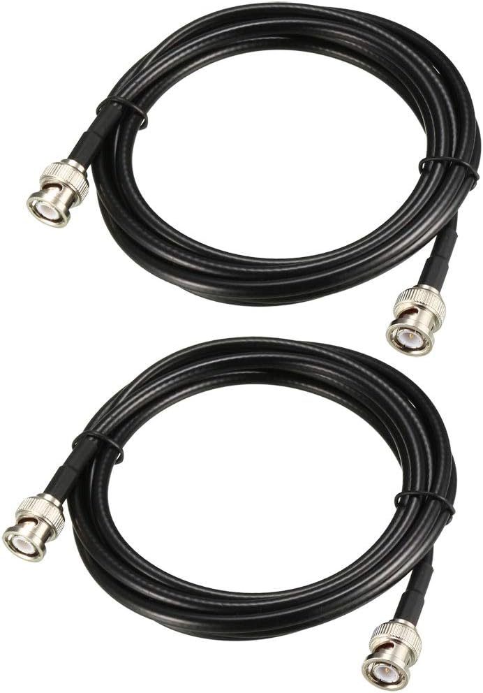 uxcell RG58 Coaxial Cable with BNC Male to BNC Male Connectors 50 Ohm 10 ft 2pcs