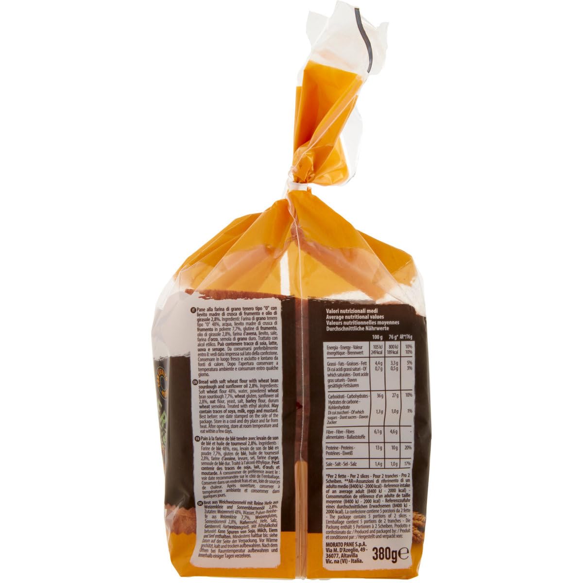 MORATO Pane Protein & Fiber, 10 Confezioni da 380g,