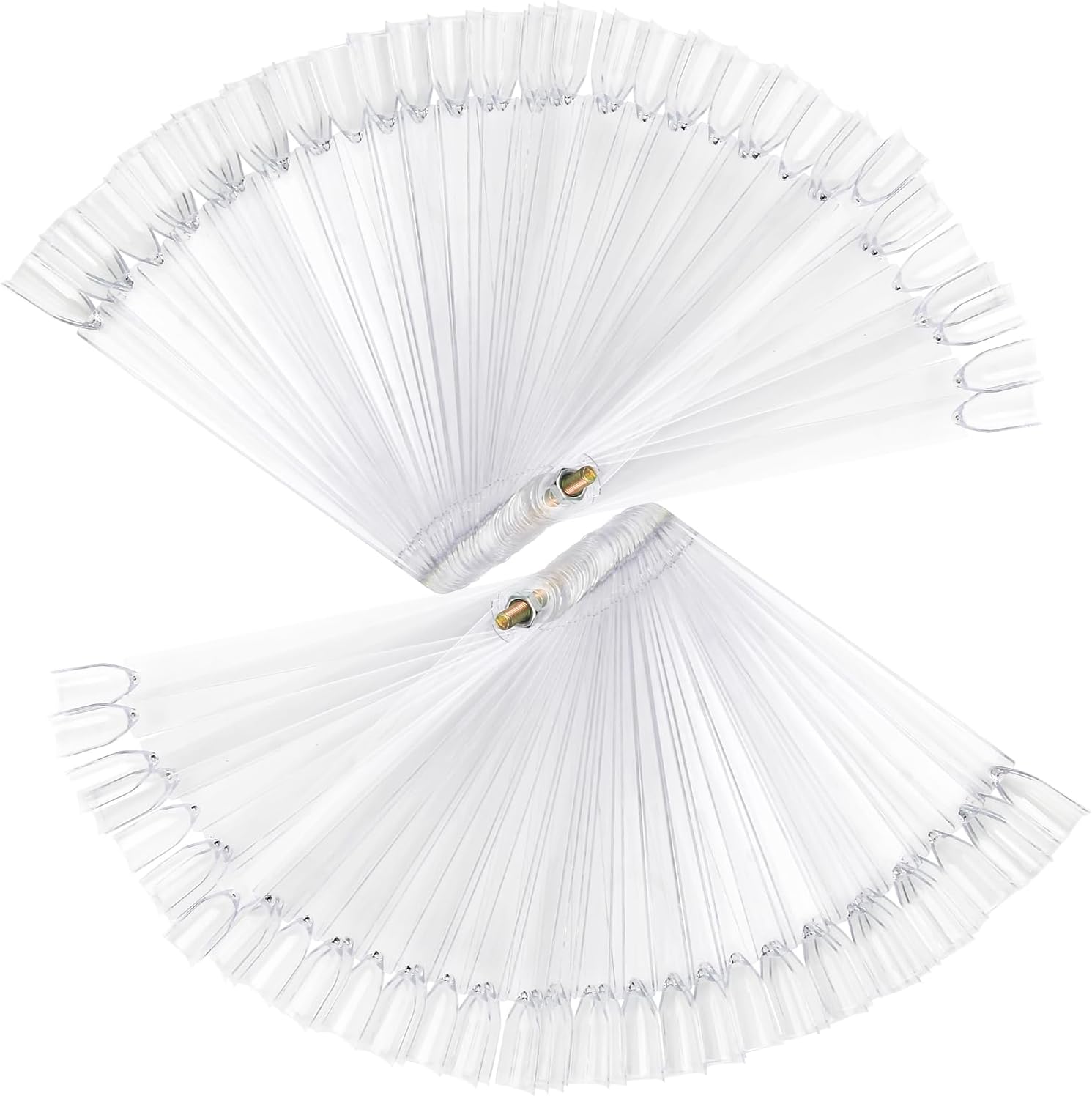 AHIER Nail Swatch Sticks, Swatch Sticks Nail Polish, Fan-shaped False Fake Nail Art Tips Sticks Polish Gel Salon Display Chart Practice Tool (100 Pack)