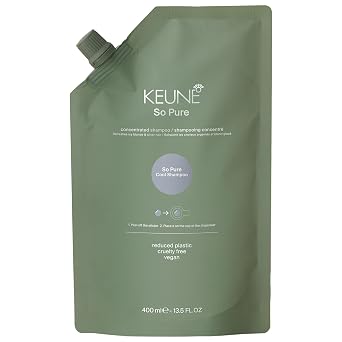 KEUNE So Pure Cool Silver Shampoo Refill, Purple Shampoo for Blonde, Gray and Silver Hair, Neutralizes Brassiness, Sulfate-Free,13.5 Fl Oz