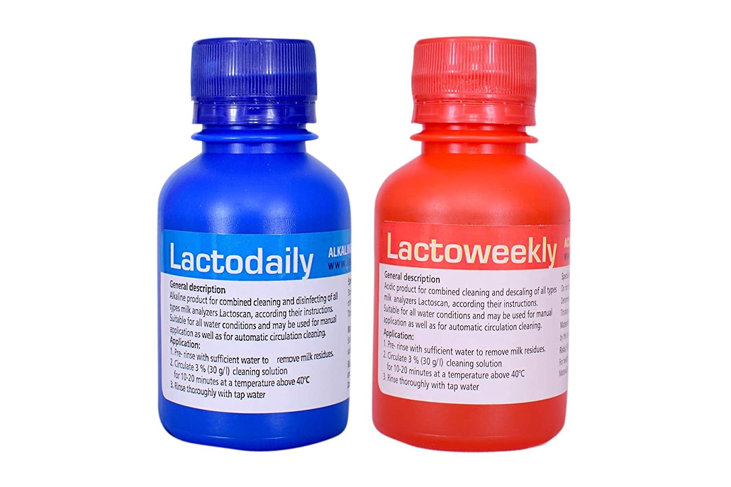 S K Lactoscan Cleaning Solution for Lactoscan Milk Analyser Daily and Weekly - Combo (100mlx2 bottle), Blue Red)),standard