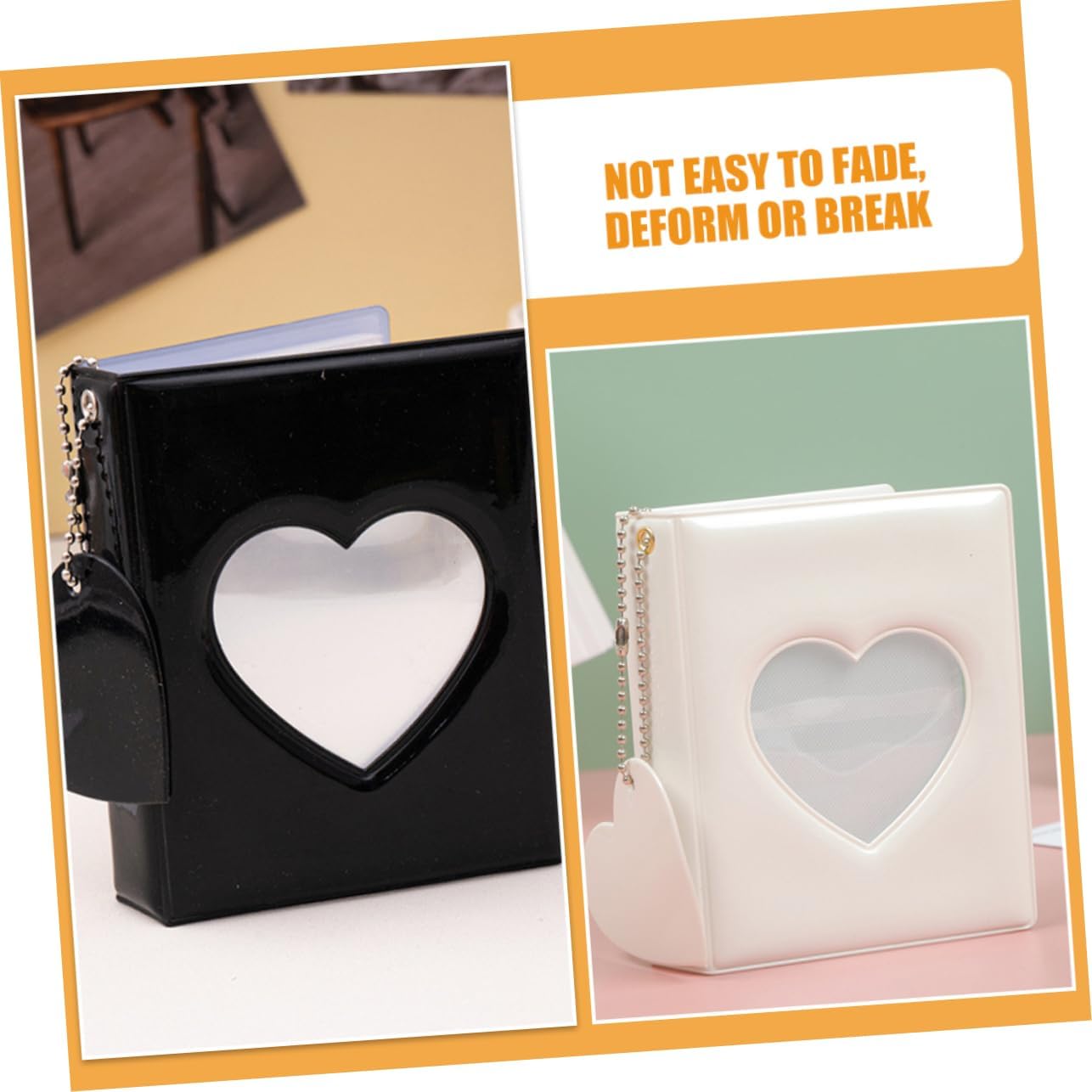 Heart Hollow Photocard Album 2pcs PVC Picture Book with Pendant