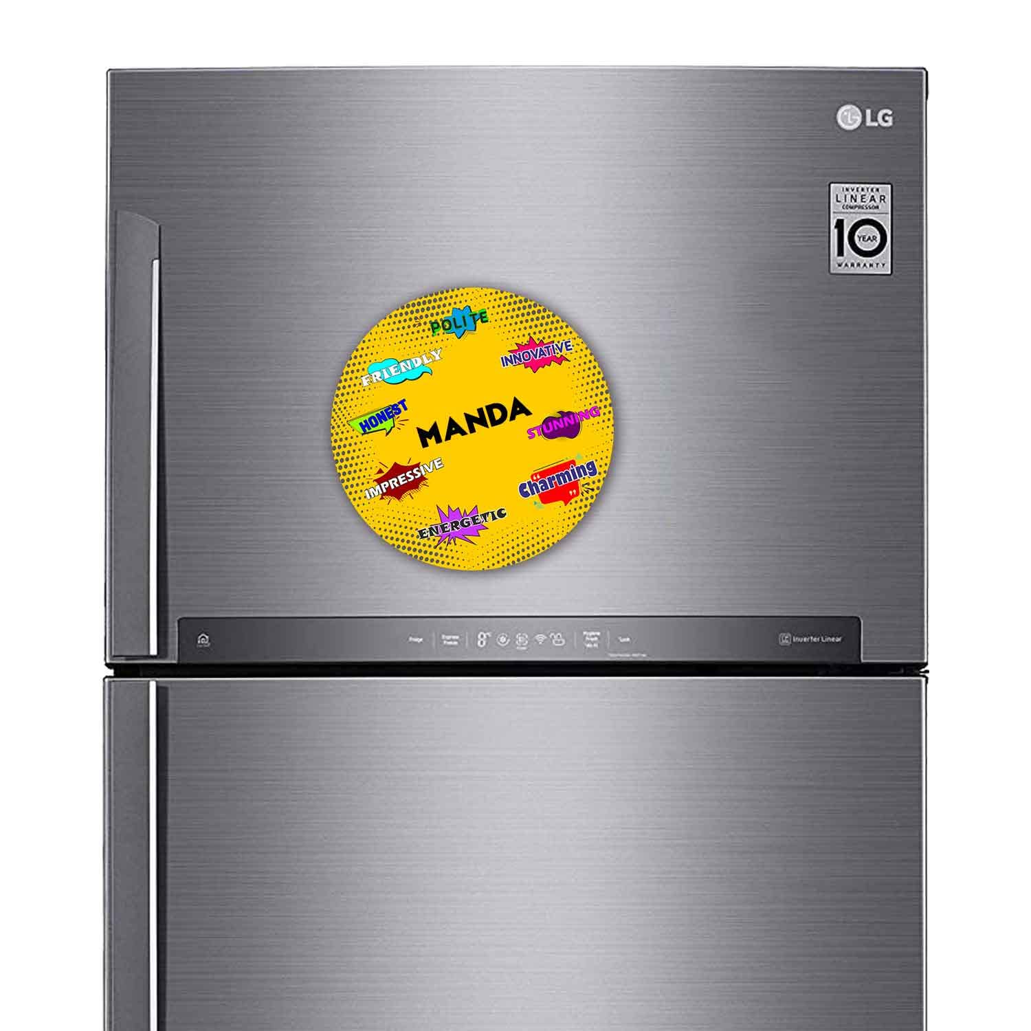 ASHVAH Manda Name Customizable Stylish Fridge Sticker Magnet - Personality Trait Quotes - Gift for Friend, Son, Daughter, Kids, Husband, Wife 2