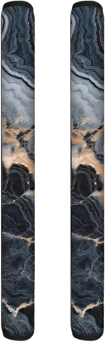 Black Marble Refrigerator Door Handle Covers Set of 2 Modern Fridge Handle Covers Washable Anti-Skid Appliance Handle Covers, Catch Stains Dust Fingerprint