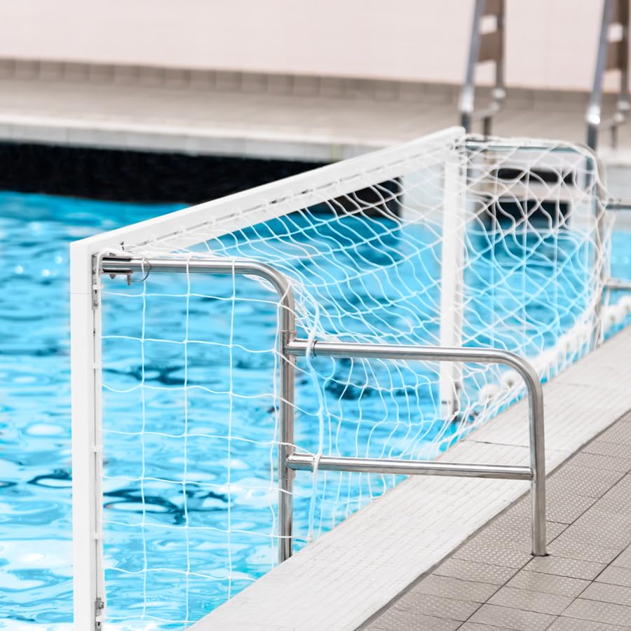 FORZA Portería de Waterpolo Montada | Marco de Aluminio Plegable de 3 m x 0,9 m con Componentes de Acero Inoxidable y Red de HDPE – Ideal para Entrenamiento y Competición