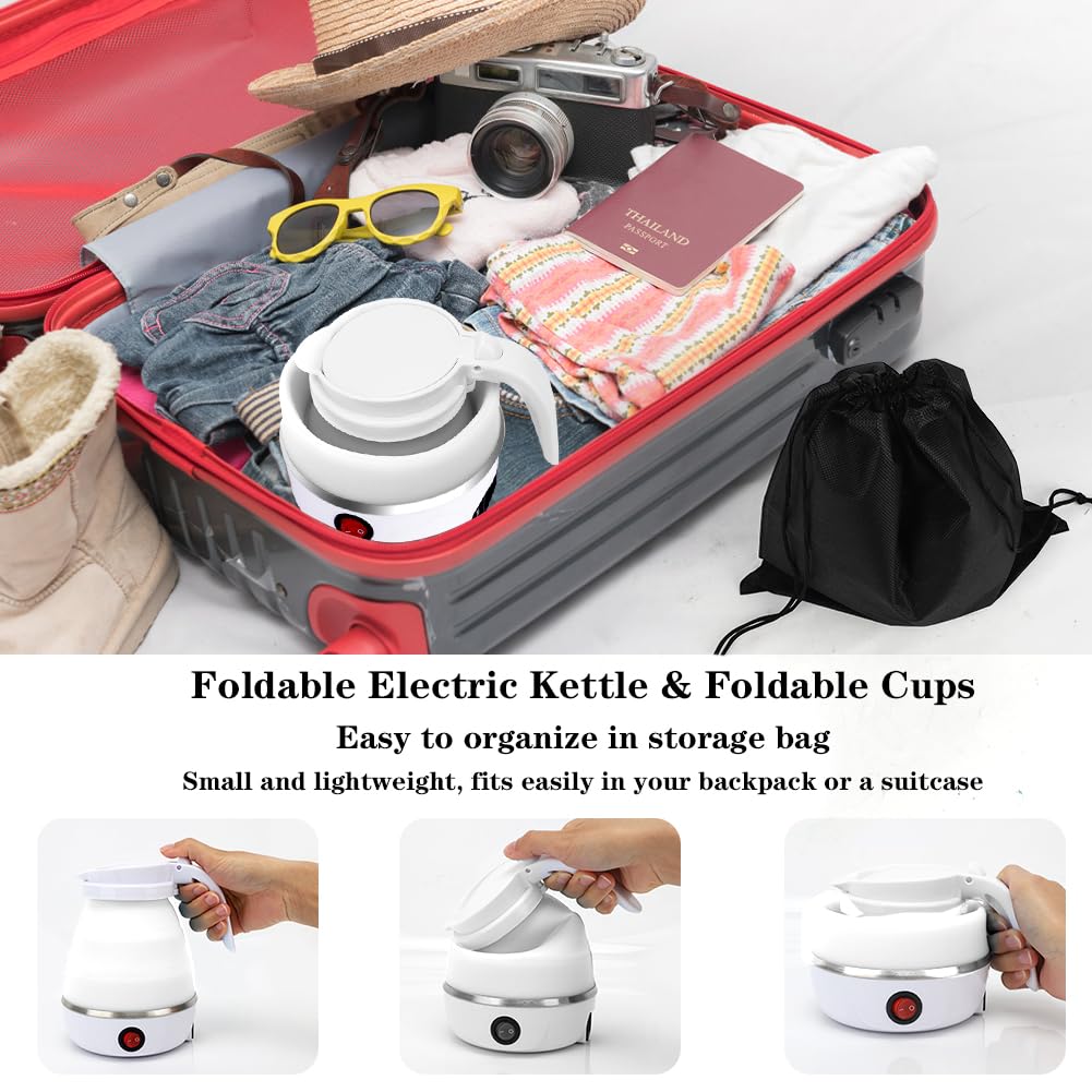 Bouilloire Électrique Pliable, Bouilloire Électrique Portable 600 W Bouilloire Électrique Pliable, Bouilloire Électrique Portable 600 W