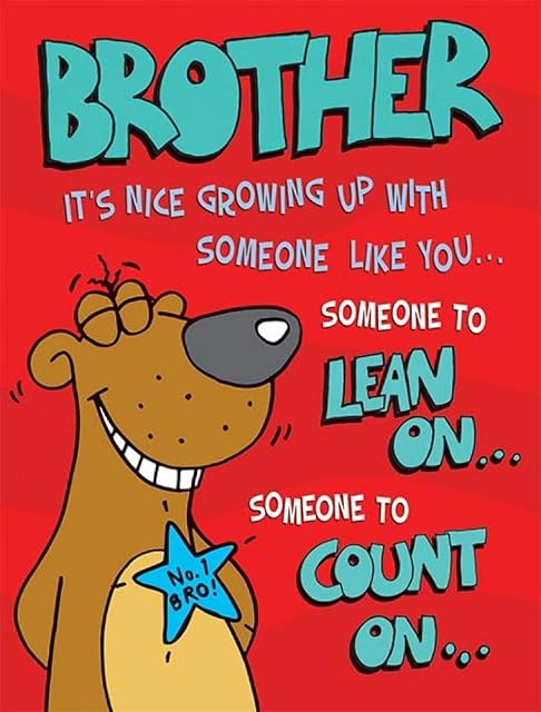 Piccadilly Greetings Humour Birthday Card Brother -,red|black|oak|green|orange - 8 x 6 inches