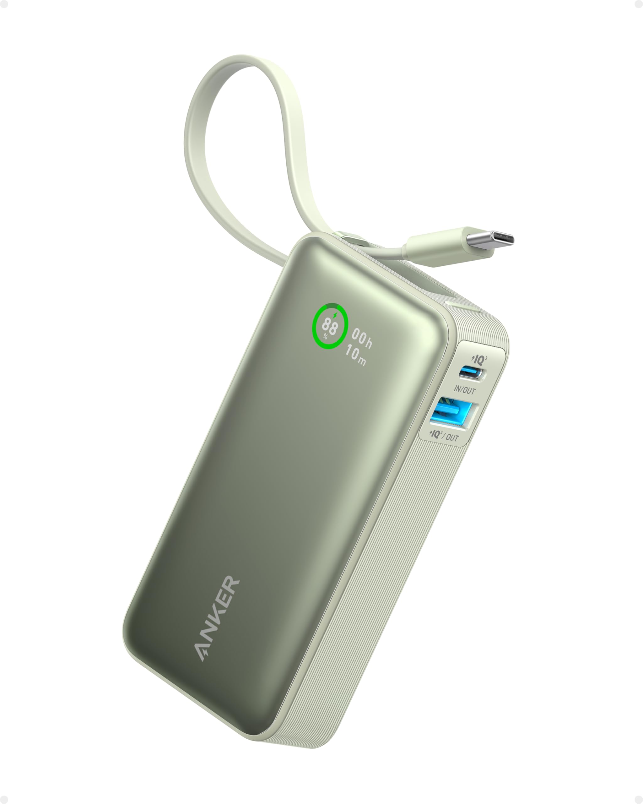 Anker Nano Power Bank, 10,000mAh Portable Charger with Built-in