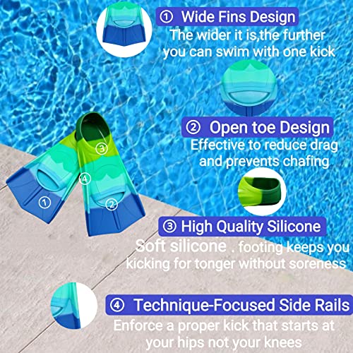 Fadgesy Swimming Training Fins,Comfortable Silicone Flippers For Swimming And Diving,Size Suitable Kids Girls Boys Adults (Medium, Six Colorful-C) #TOP5