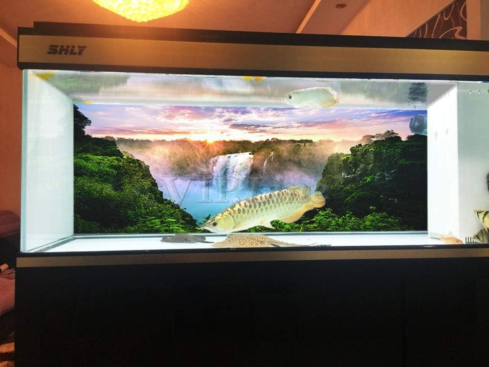 Waterfall Aquarium Background Poster HD Fish Tank Decorations Landscape (84" x 30"/ 213 x 76cm)