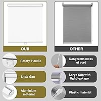 Vista 4 de Persianas enrollables sin cordón para ventanas, persianas enrollables con levantamiento de resorte con aislamiento térmico para el hogar, oficina