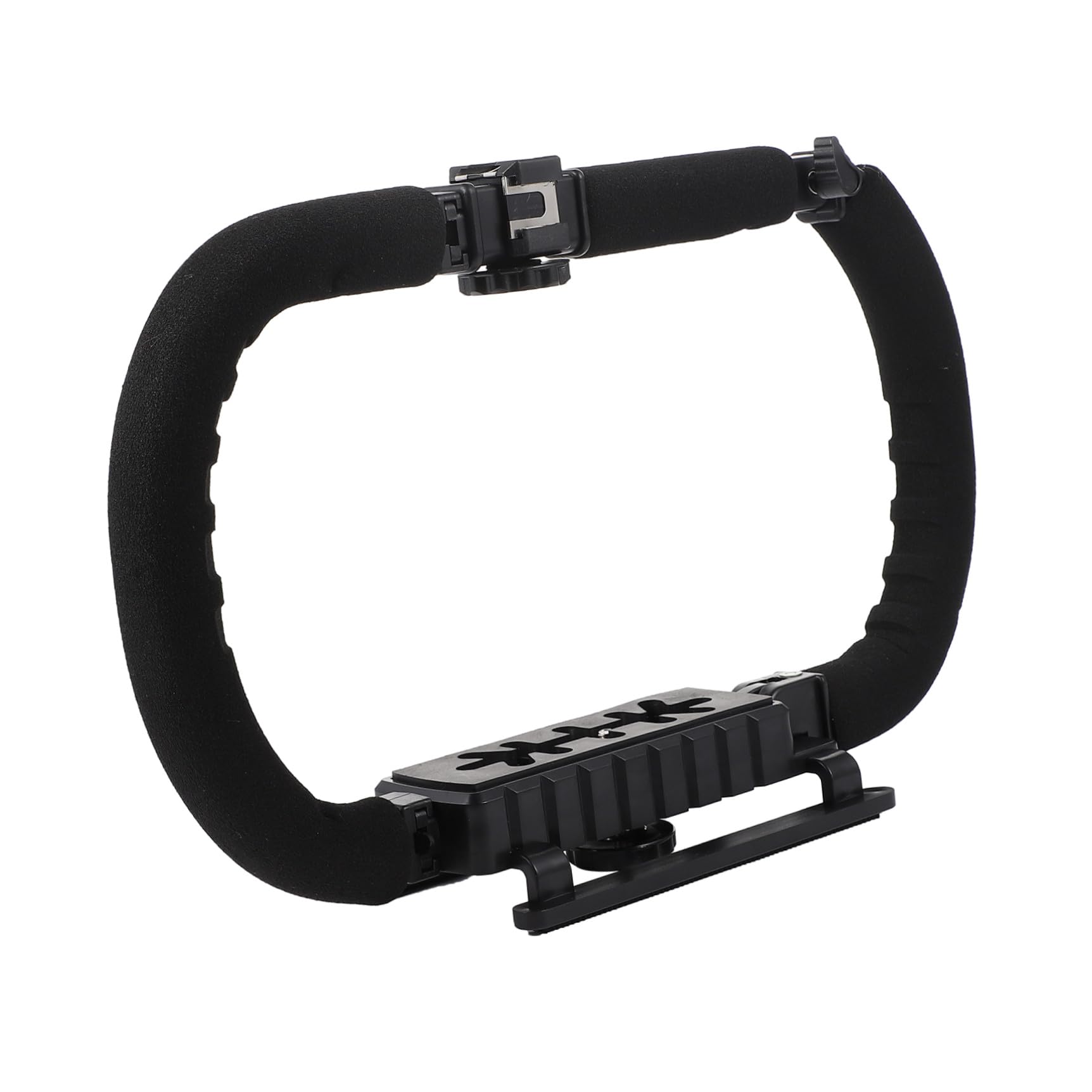 VILLCASE Estabilizador de Cámara Soporte Plegable Tornillo 1/4 para Cámaras Réflex y Móvil Mango de Esponja Antidesgaste y 3 Puertos Zapata Fría