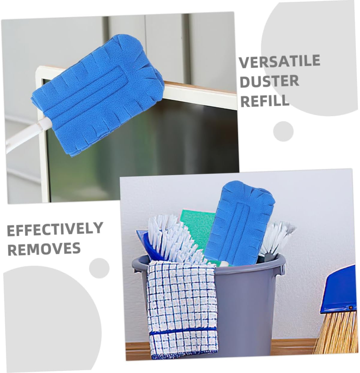 6pcs Microfiber Duster Refills Washable Dusting Pads for Handheld Cleaning Multi-Surface Dust Removal Tool Compatible Home and Office Use