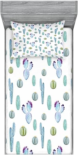 Miniatura 155 de Ambesonne Juego de sábanas bajeras y fundas de almohada, diseño retro de los videojuegos con botones de joystick vintage de los años 80 y 90, diseño