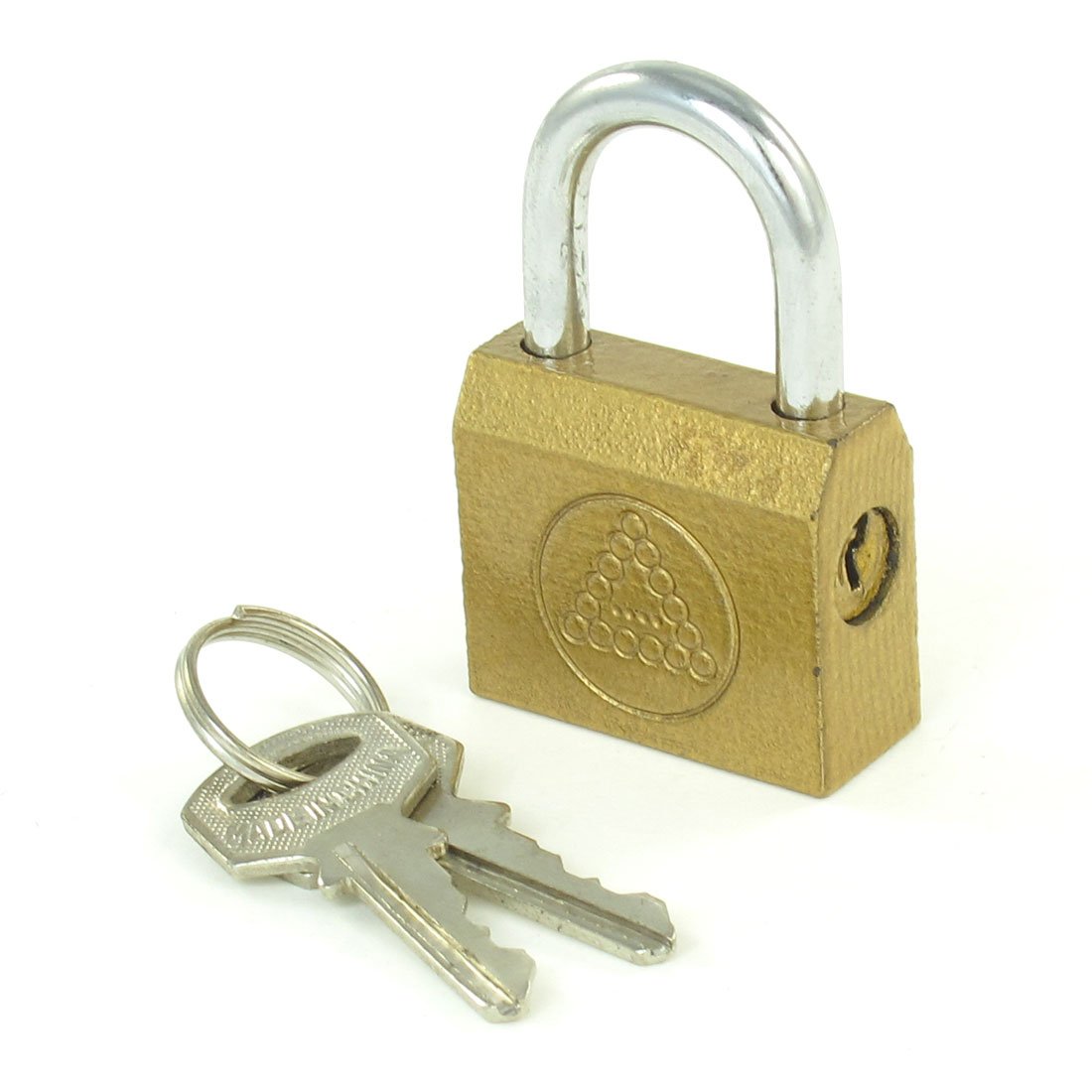 Aexit Copper Tone Lock Household Cabinet Door Security Lock Padlock w 2 Keys Model:80as342qo531