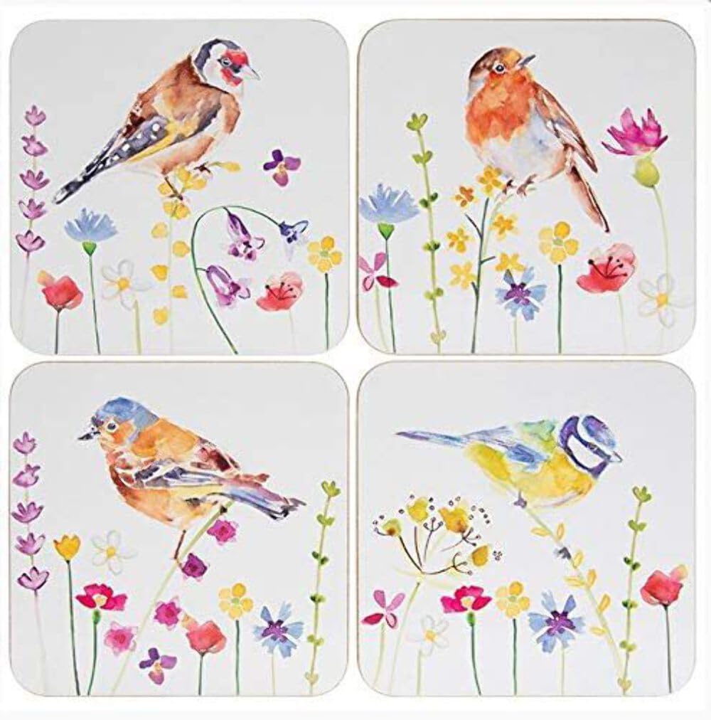 The Leonardo Collection Multicolor Joe Davies Garden Birds Coaster Set Of 4 Assorted Styles - Homeware Gift For Her