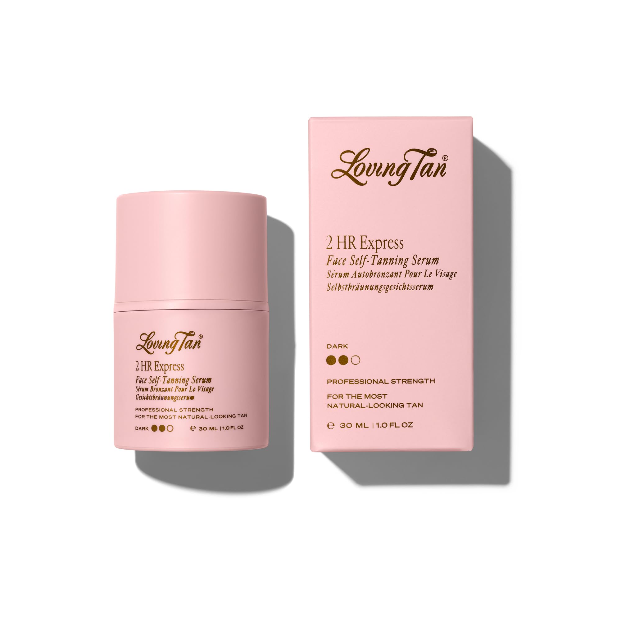Loving Tan NEW 2 Hr Express Face Tanning Serum, Dark - Hydrating, Natural-Looking Glow Sunless Self Tanner, Dermatologist Tested, Lightweight, Naturally Derived DHA, Vegan & Cruelty-Free - 1 fl oz