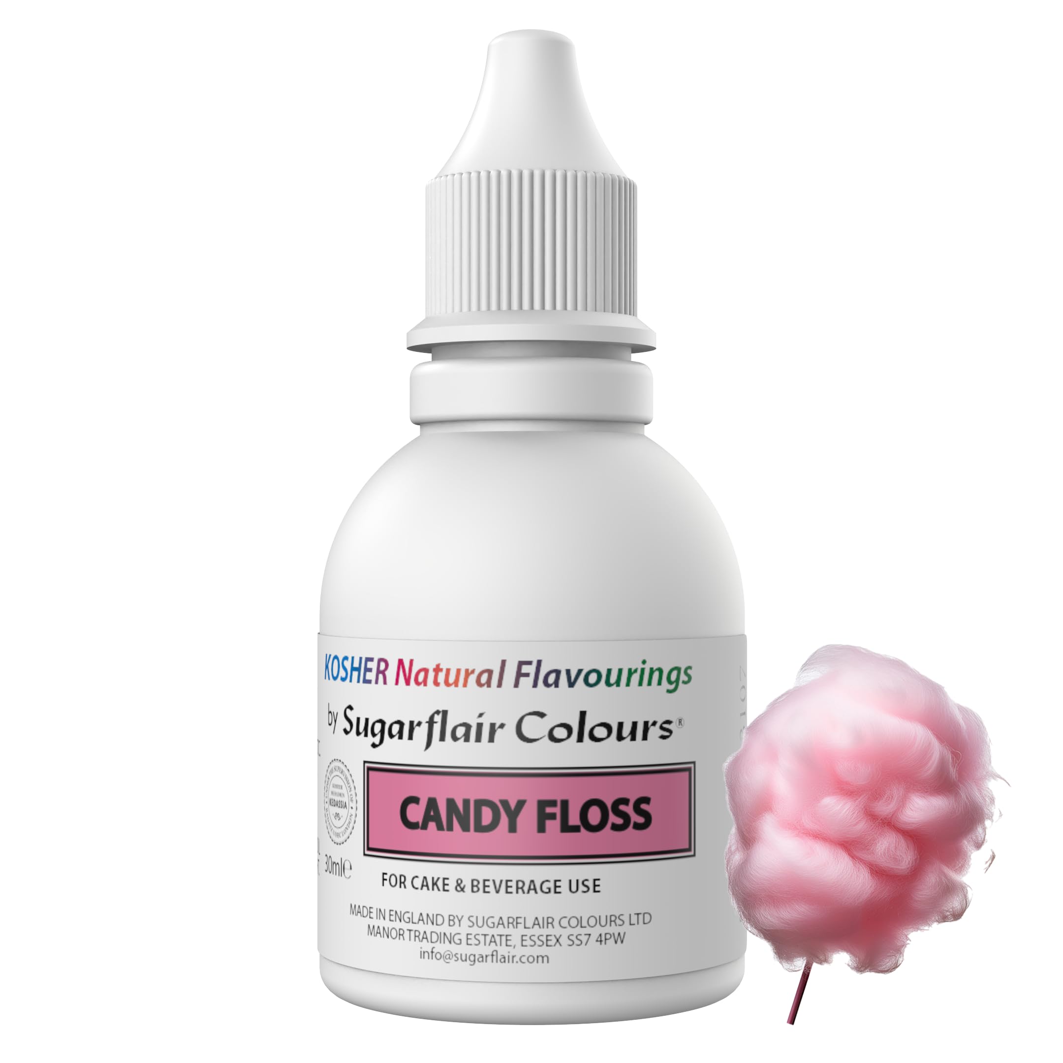 Sugarflair Candy Floss Flavouring - Natural Food Flavouring for Baking, Cakes, Ice Creams, Chocolates, Icings and More! Pack Your Bakes With A Delicious Natural Food Flavour Extract - 30ml