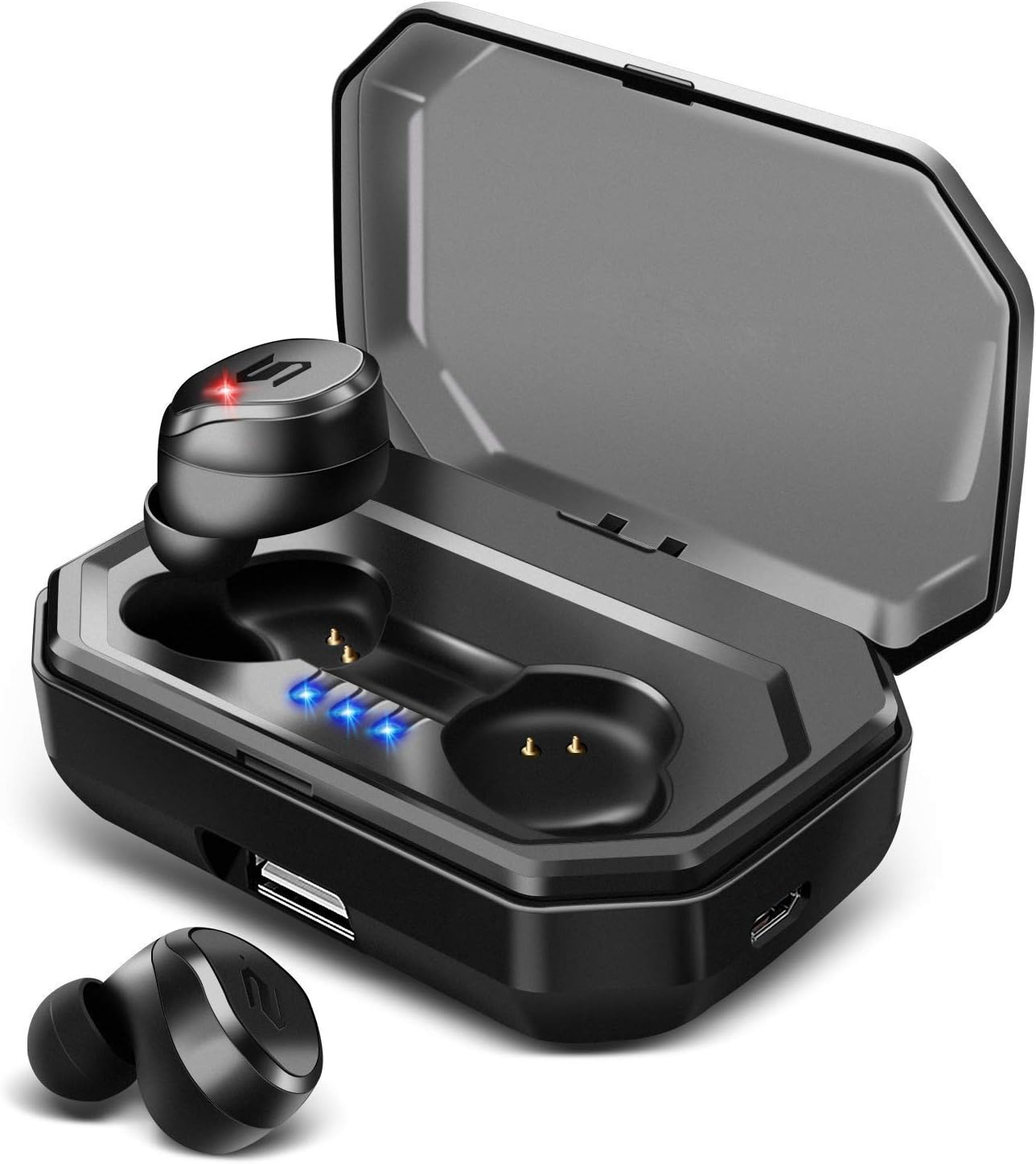 Bluetooth 5.0 Touch Control Headset,Tamoo TWS Wireless Headphones,Bluetooth Headphones 3000mAh 92H Playtime,HIFI Earphones IPX6 True Waterproof,3D Stereo Sound True Wireless Earphones with Mic