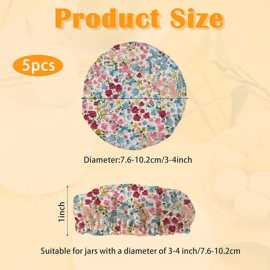 Sourdough Starter Jar Cloth Covers,Wild Flowers Floral Meadow Heat Preservation to Increase Fermentation Cover for Bread Rising Sourdough Bread Proofing Cover?5 Pack?