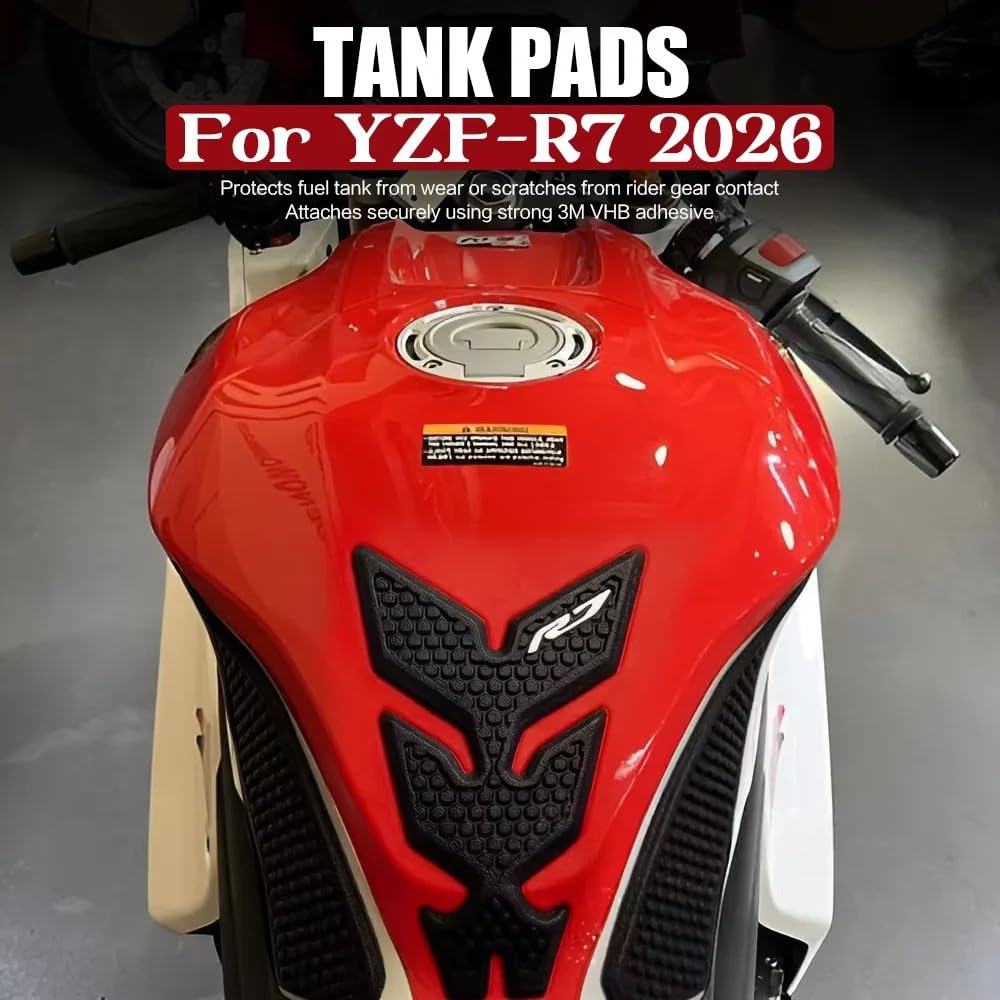 Protection de réservoir de carburant antidérapante en caoutchouc pour Yamaha YZF R7 2026