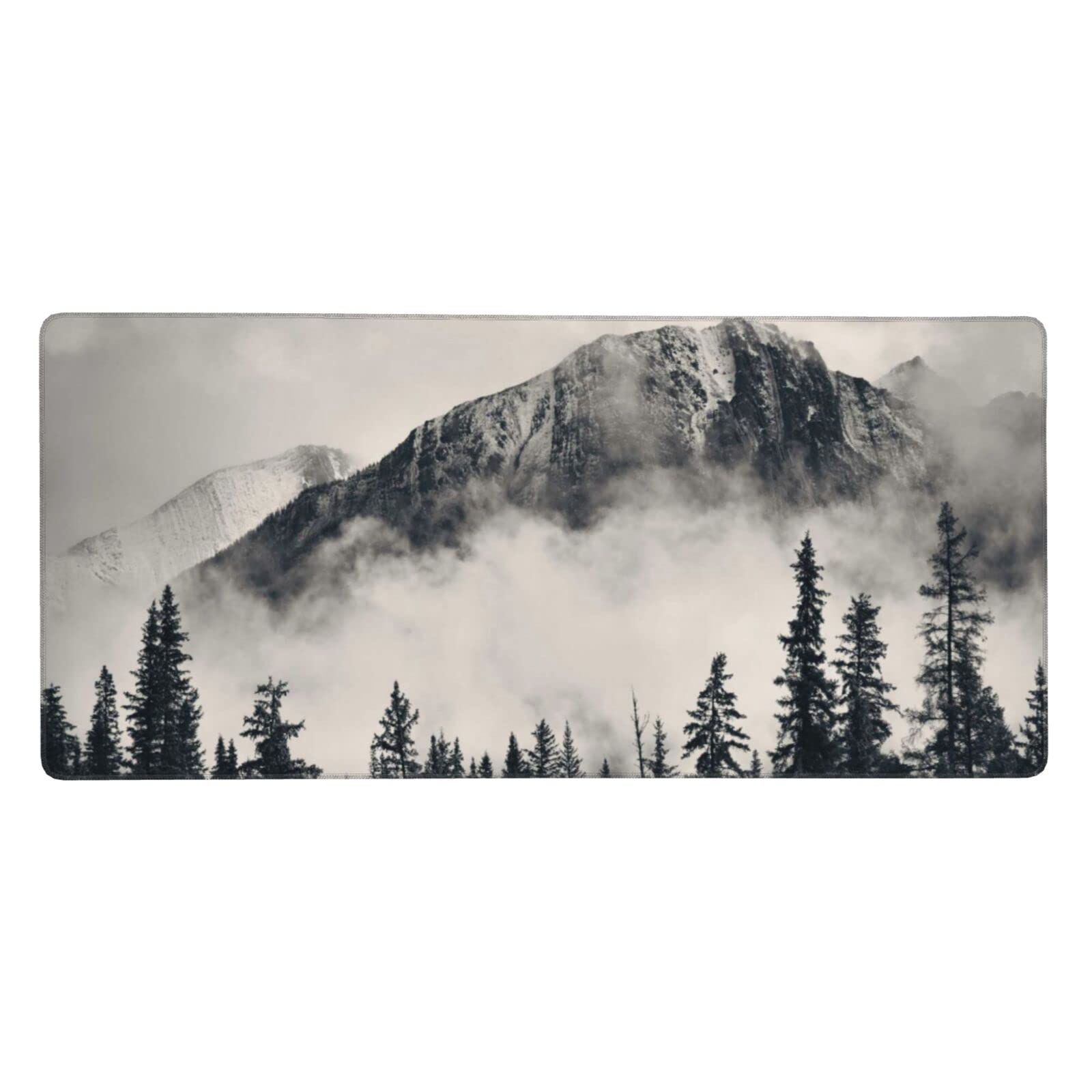 Tapis de souris de jeu imprimé Canadian Smokey Mountain Cliff (90 x 40 cm) - Grand tapis de bureau - Décoration de bureau - Tapis de clavier pour ordinateur portable