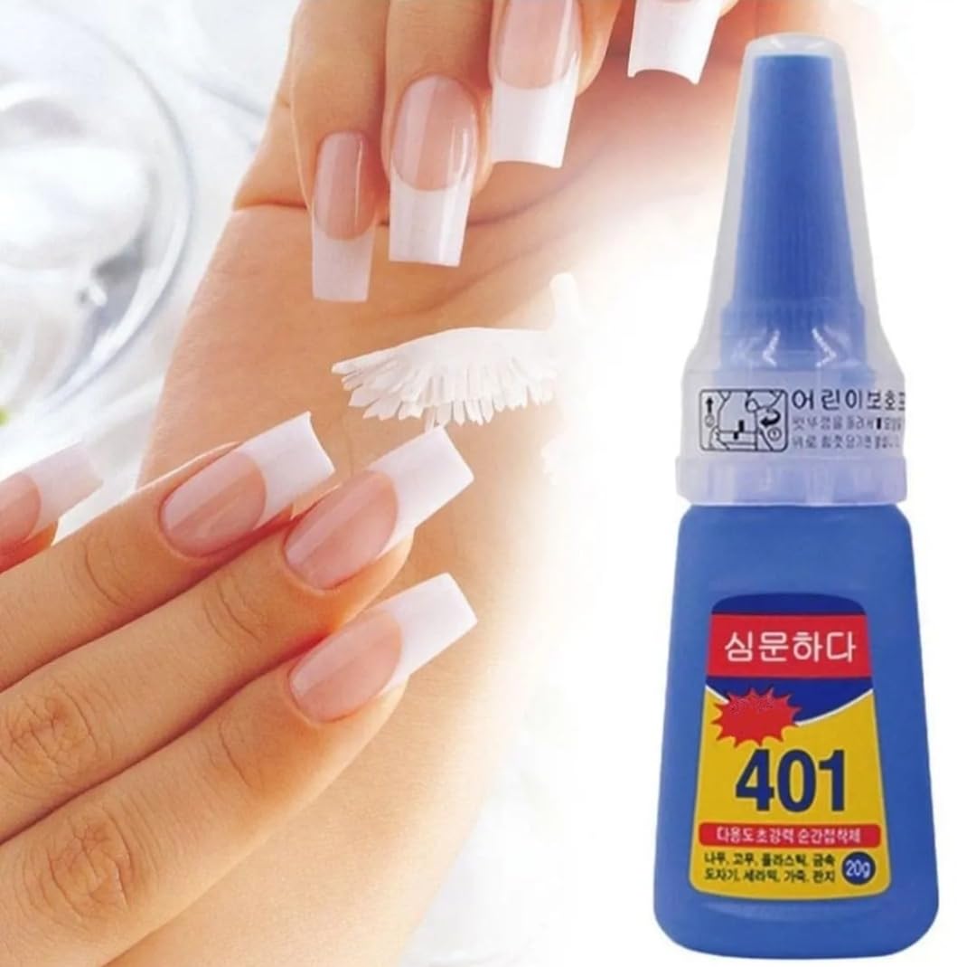 Nail Super Glue Stronger 20G Bottle 401 Rapid Fix Adhesive to Dry Nails
