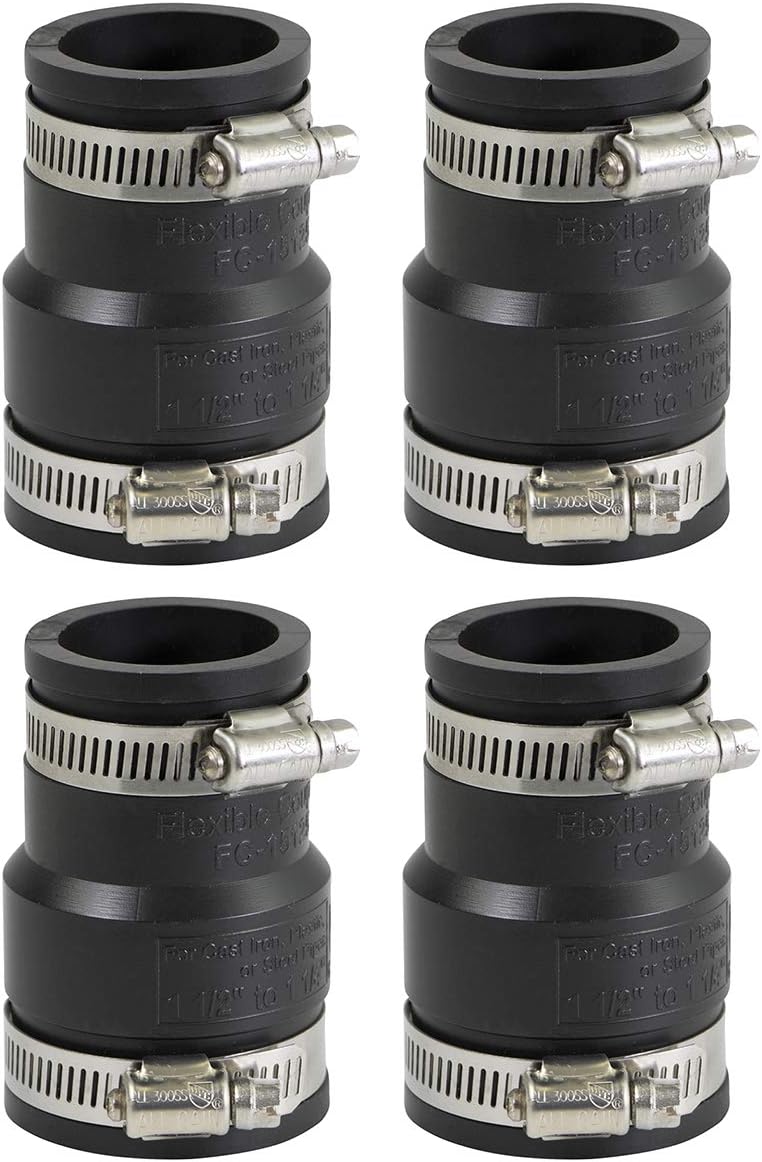 EVERCONNECT 4829x4 Flexible PVC Reducing Coupling with Stainless Steel