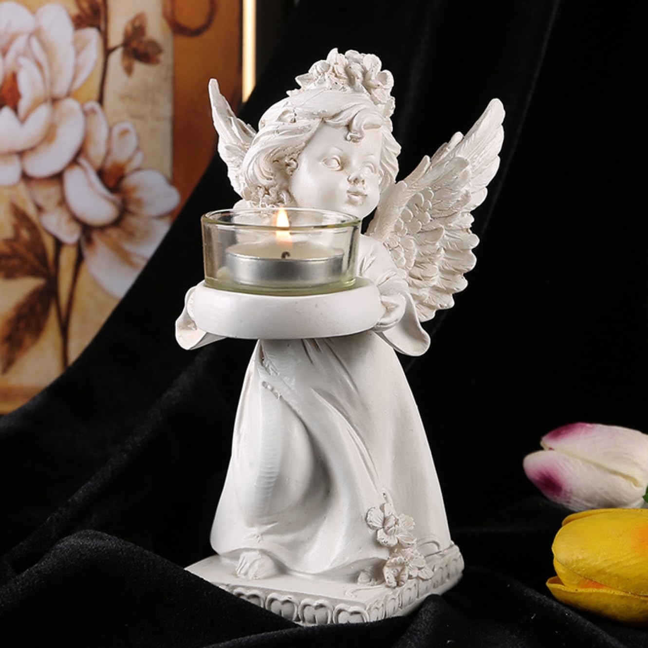 アンティーク調 天使のキャンドルスタンド 3つセット 燭台