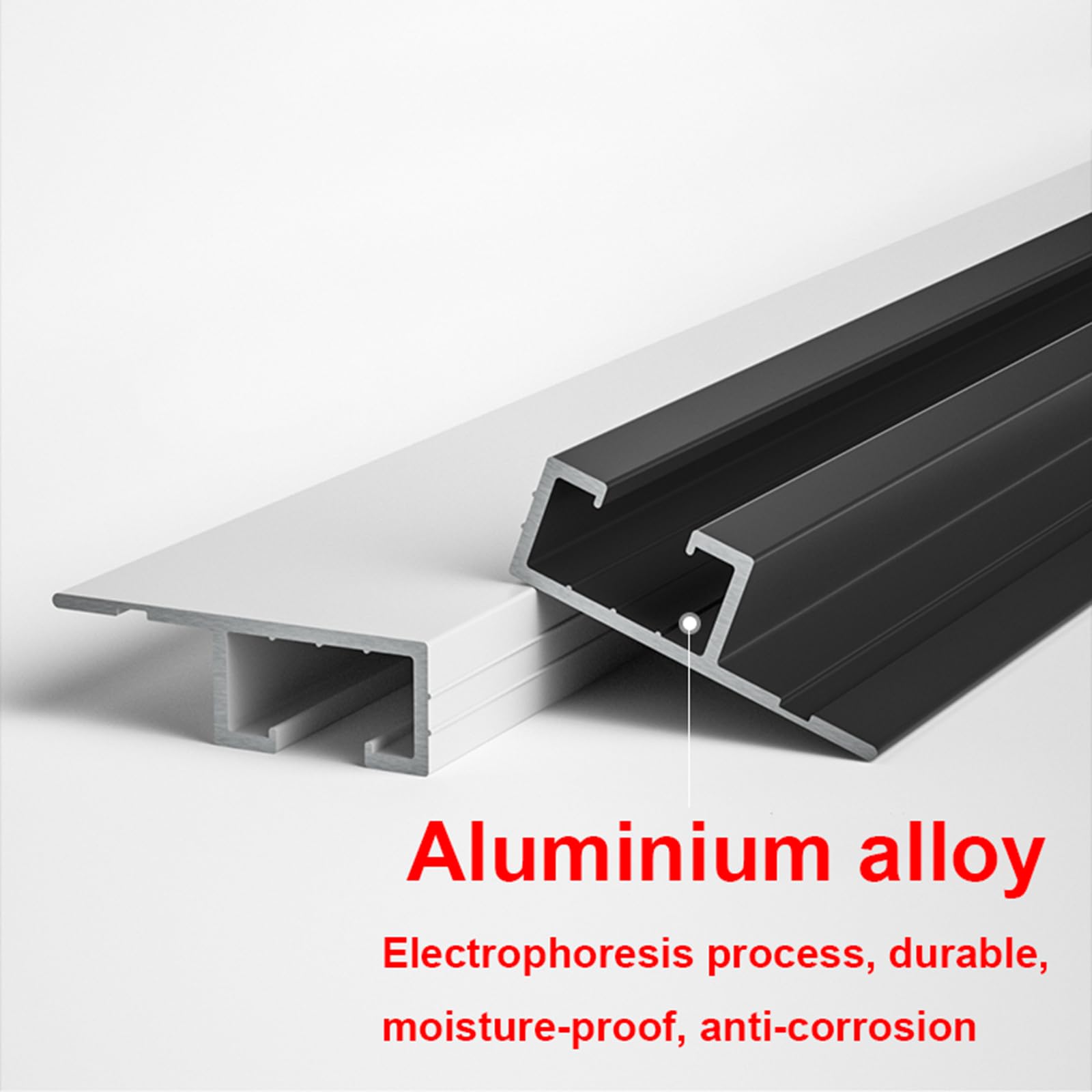 Czarny zestaw szyn sufitowych premium – aluminiowa ścianka działowa 1,1 m z łatwym w montażu sprzętem, wszechstronne rozwiązanie zapewniające prywatność do domu i biura, uchwyt ścienny/sufitowy