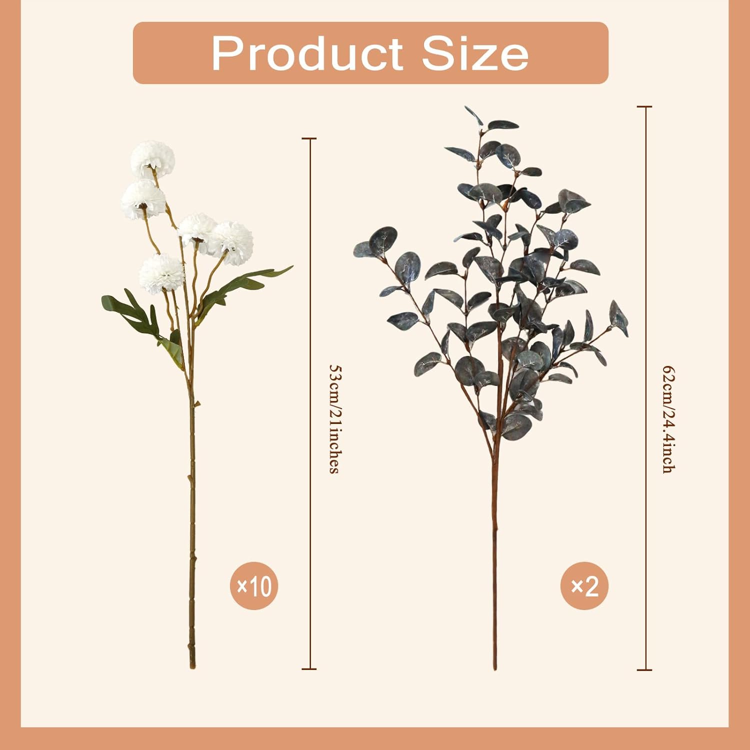 Artificial Flowers for Vase, 12 Bundles Fake Flowers, White, Faux Flowers, for DIY Bouquet Centerpieces Wedding Fillers, Chrysanthemum Flowers Artificial for Spring Summer Autumn